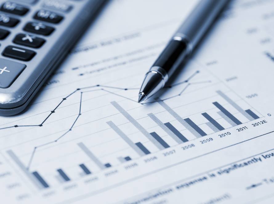 financial accounting concept with graphs and charts