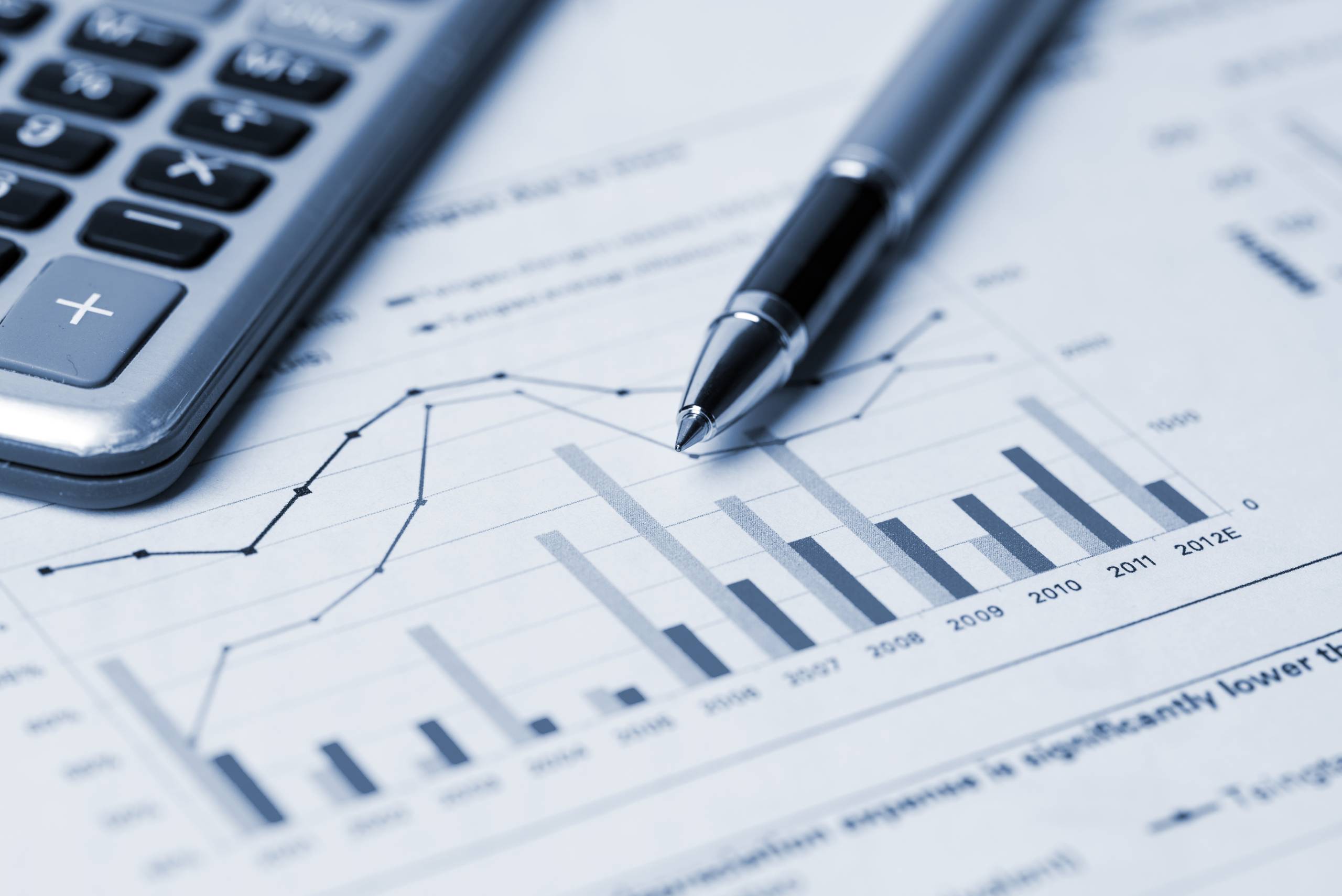 financial accounting concept with graphs and charts